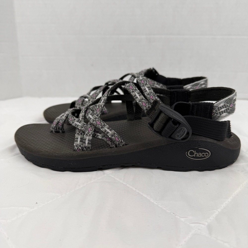 Chaco Z1 Classic Sport Sandals Womens 9 Gray Purple Adjustable Hiking Outdoor - Picture 11 of 13